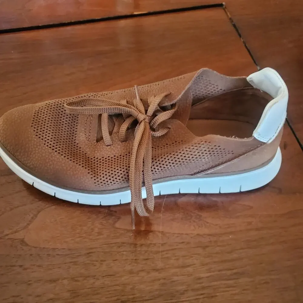 Vionic Mens Size 9 Brown Walking Shoes Orthotic Arch Support Sneaker